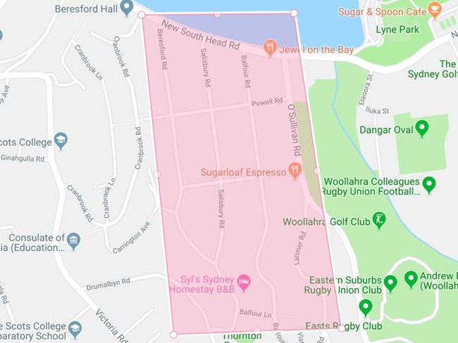 A map of the area from vets warning of where the dogs have been poisoned. Picture: Supplied.