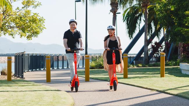 Neuron Mobility e-scooters have rolled out across the city, but police have reminded riders to be safe. Picture: Supplied