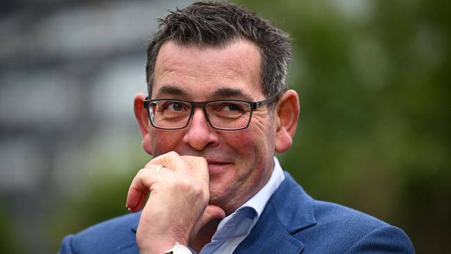 Victorian Premier Daniel Andrews at the announcement that the 2026 Commonwealth Games in Victoria would be cancelled. Picture: AAP