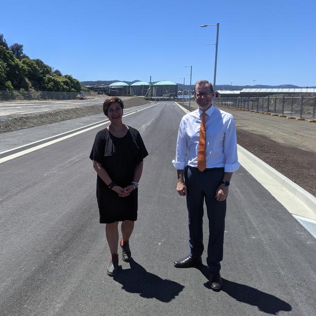 Infrastructure Minister Michael Ferguson and Macquarie Point Development Corporation CEO Mary Massina.