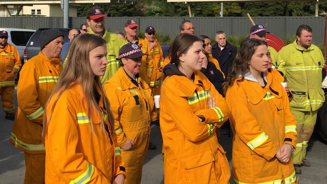 “Fed up” CFA volunteers from the Yarra Valley turn out to show their frustrations. Picture: Supplied