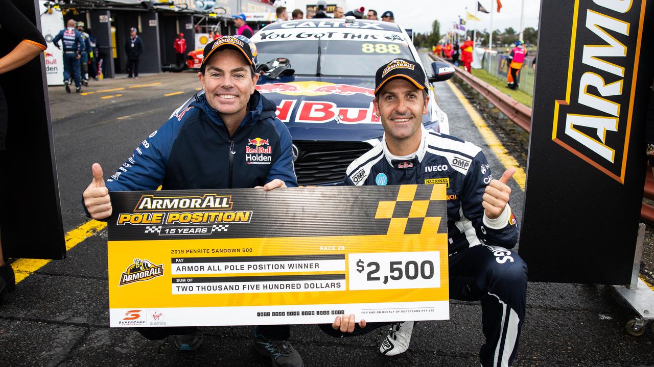 Sandown pole for Craig Lowndes and Jamie Whincup. Picture: Daniel Kalisz