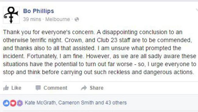 Bo Phillips posted a statement on Facebook.