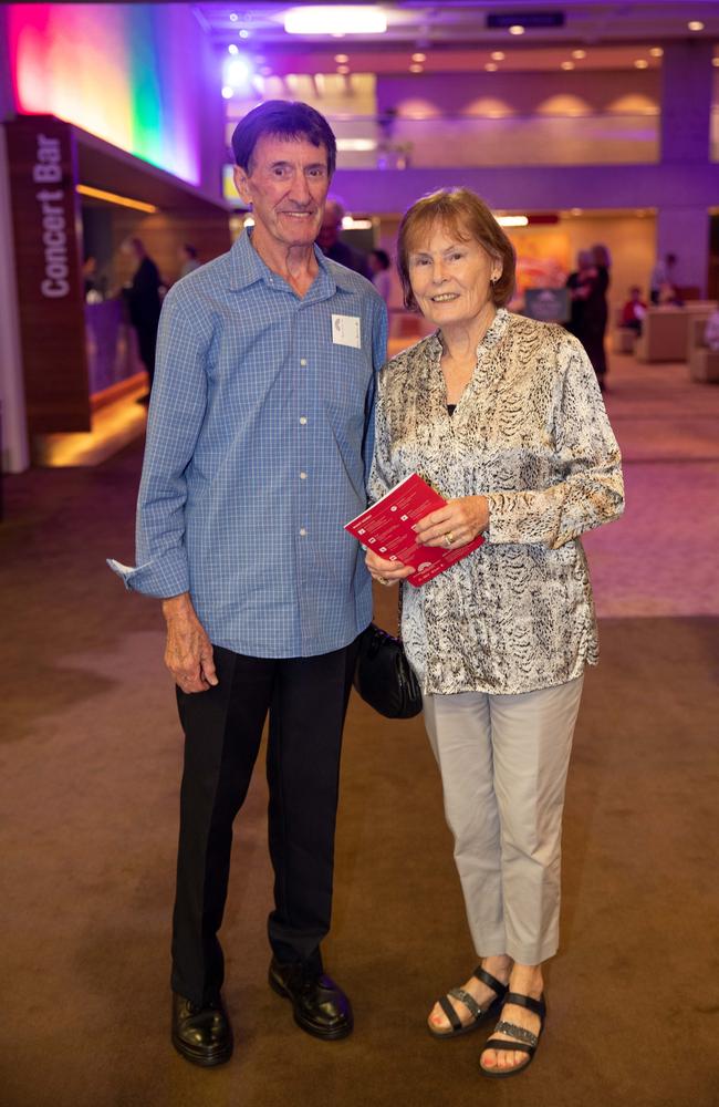 John and Tanya Leyland on the night. Queensland Symphony Orchestra had its much anticipated return to QPAC's Concert Hall with two performances of its final Maestro concert for 2020, Beethoven 5, marking the 250th anniversary of the legendary composer's birth and conducted by Johannes Fritzsch. Picture: Peter Wallis, Socials: Damien Anthony Rossi