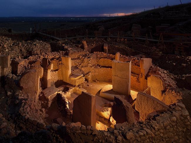 Gobekli Tepe megaliths at night. Picture: National Geographic / The Birth of Religion, 2011 / Vincent J. Musi