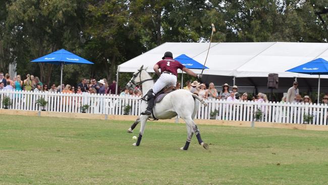 Polo action at the Rockhampton Jaguar Land Rover Pop-Up Polo on June 3, 2023. Picture: Aden Stokes