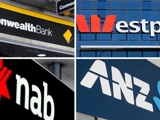 COMPOSITE 16:9 - Australia's four big banks Commonwealth, Westpac, NAB, ANZ. Picture: NCA Newswire