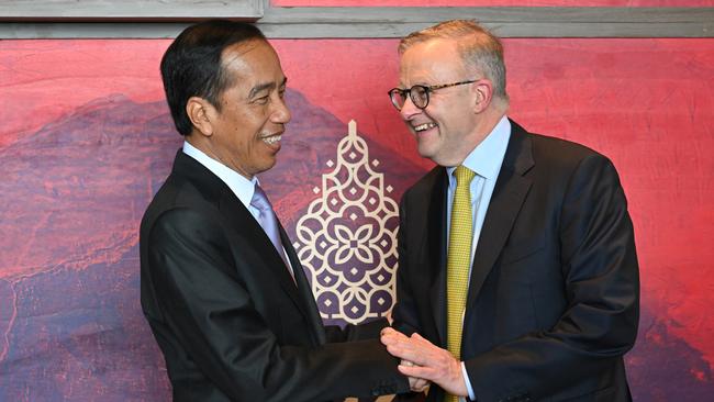 Indonesian President Joko Widodo with Australian Prime Minister Anthony Albanese. Picture: AAP