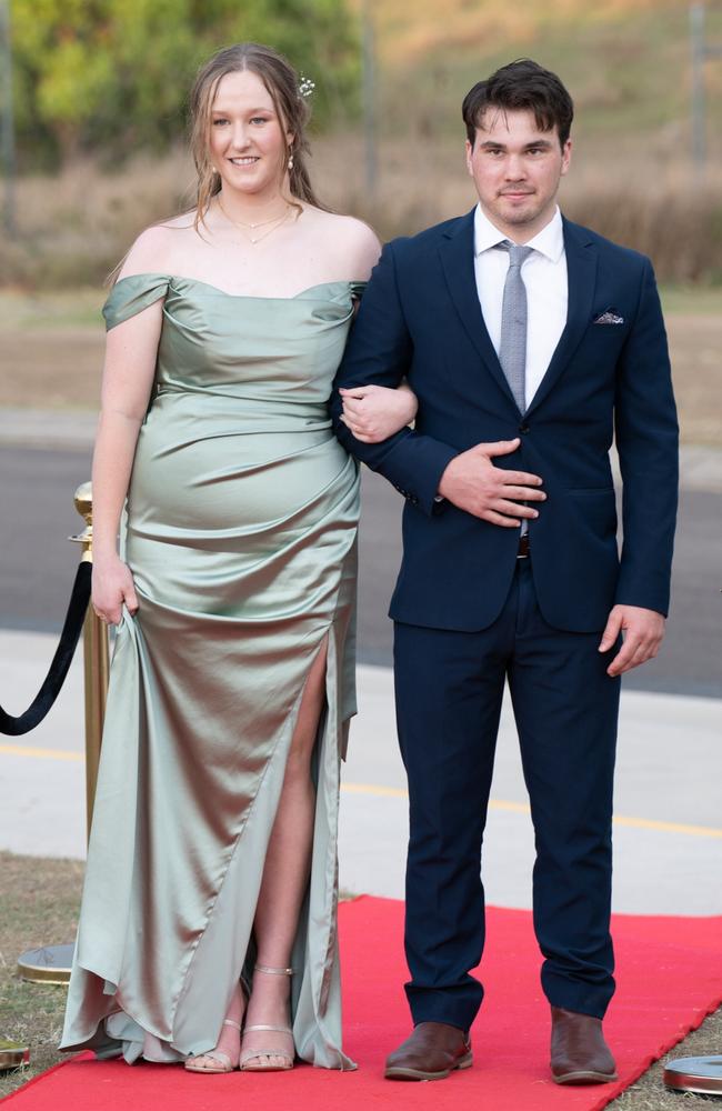 Lily Mallet and Chris Kauffman of Cooloola Christian College graduating class 2023 arrive at their formal. October 5, 2023. Picture: Christine Schindler