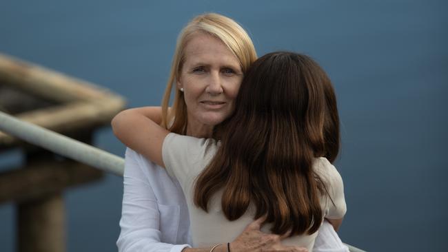 Aria, now 10, with her grandmother Natalie Hinton who now cares for Aria after the brutal murder of Aria’s mother, Tara Brown, by her father and Tara’s estranged partner, Lionel Patea. Picture: David Kelly