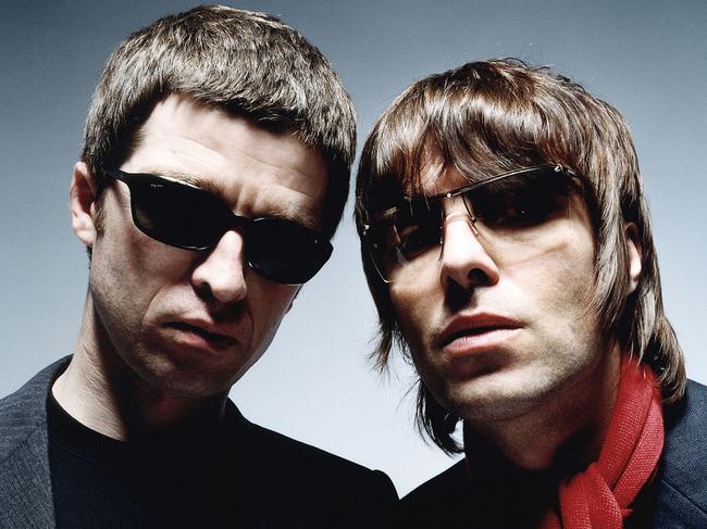 Brothers Noel and Liam Gallagher, members of band ''Oasis'' 31 May 2005.