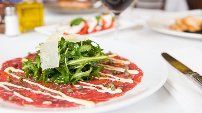 Beef carpaccio at Becco.