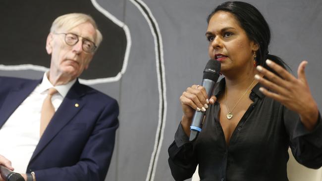 Former High Court justice Kenneth Hayne and Teela Reed during the Voice Panel Discussion. Picture: Valeriu Campan