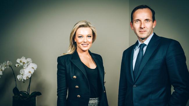 Ellie and Charlie Aitken in their office in 2015. Picture: Jonathan Ng