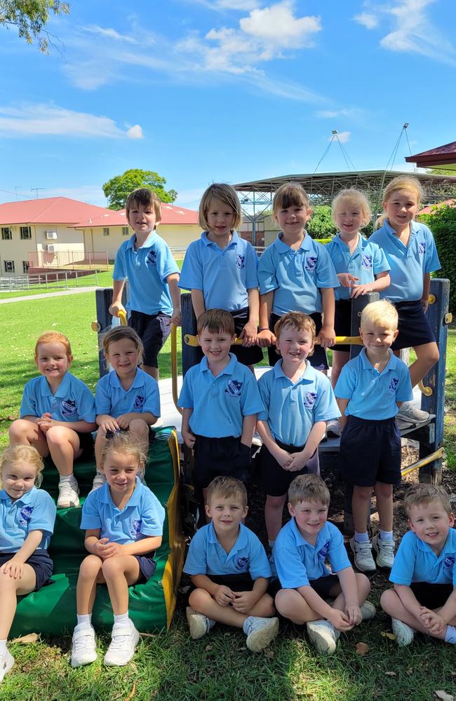 St Mary's Goondiwindi Prep E class enjoying the sunshine Back row: Albert, Rosie, Claire, Emerson, Mylah Middle row: Millie, Primrose, Banjo, Colt, Patrick Front row: Sophie, Jasmine, Wyatt, Harry, George.