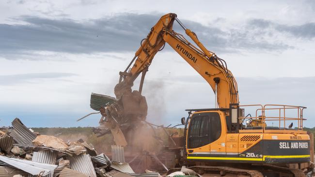 Metal waste extracted from landfill at the Shoal Bay Waste Management Facility. Picture: Che Chorley