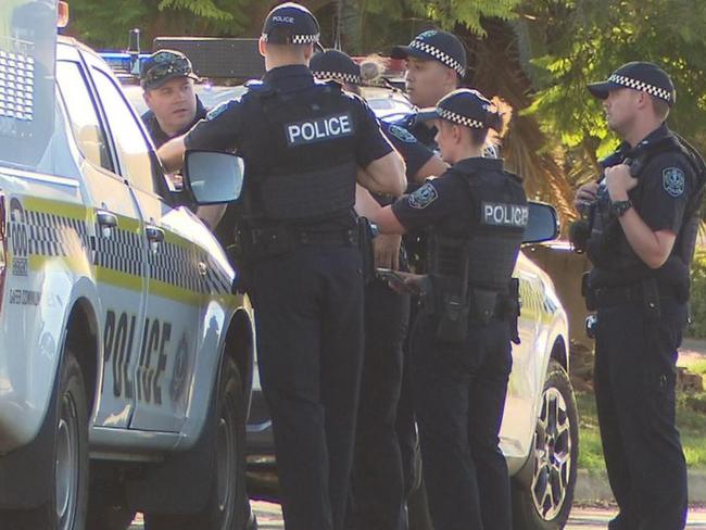 Police at the scene at Brabham Crescent,  Gulfview Heights  A gunman remains on the run after a broad daylight shooting. Picture 7NEWS