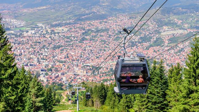 The cable car delivers fabulous views over Sarajevo.