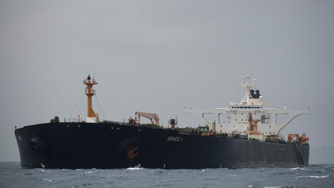 British marines first seized the supertanker Grace 1 last week. Picture: AFP.