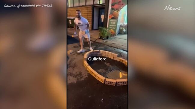 Man solves Guildford pothole with makeshift garden