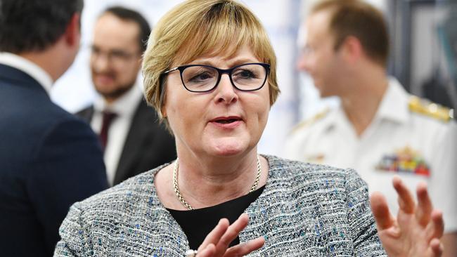 Defence Minister Linda Reynolds declared the submarine program remained ‘on track’ on Friday after a teleconference with her French counterpart. Picture: AAP