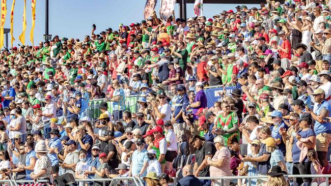 Crowd at the Intrust Super Cup Grand Final between Wynnum Manly Seagulls and Norths Devils at Redcliffe Dolphins, Sunday, October 10, 2021 - Picture: Richard Walker