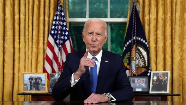 US President Joe Biden speaks during an address to the nation about his decision to not seek reelection. Picture: AFP