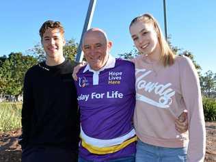 BLESSED: Ben Gaskin with his children Ben and Megan. Picture: Kristen Booth