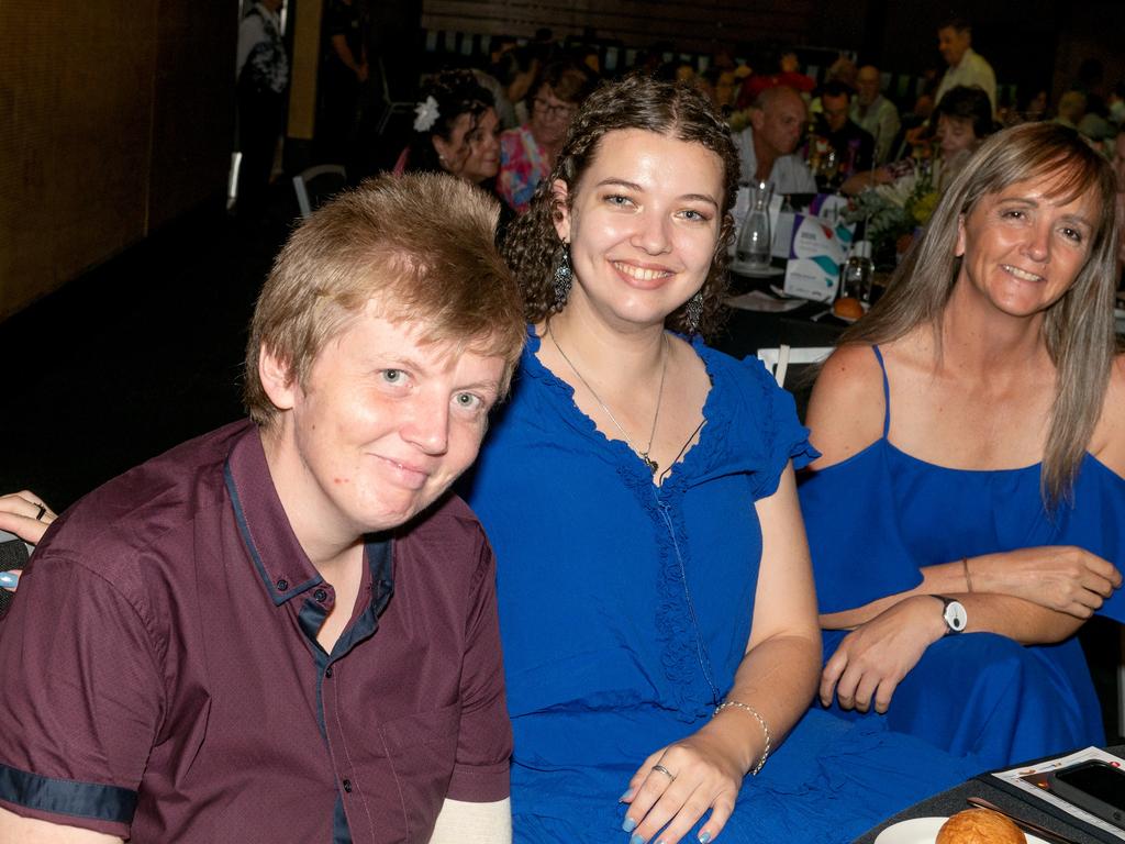 Ange Meyer, Krystal Demaid and Melissa Dooley at the Mackay Australia Day Gala. Picture: Michaela Harlow