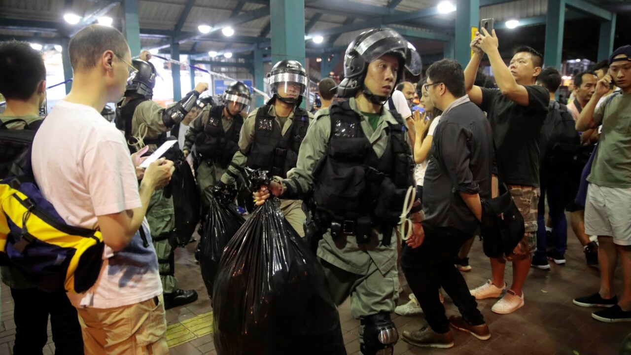 Police take to streets of Hong Kong