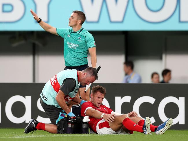 Dan Biggar was forced out of the game with concussion in the first half. Picture: Getty