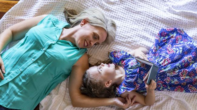 Kate Jones with daughter Grace. Picture: Mark Cranitch