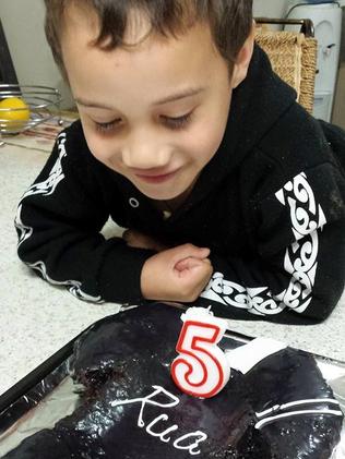 Rua pictured on his fifth birthday in 2015. The eight-year-old boy was killed over the weekend.