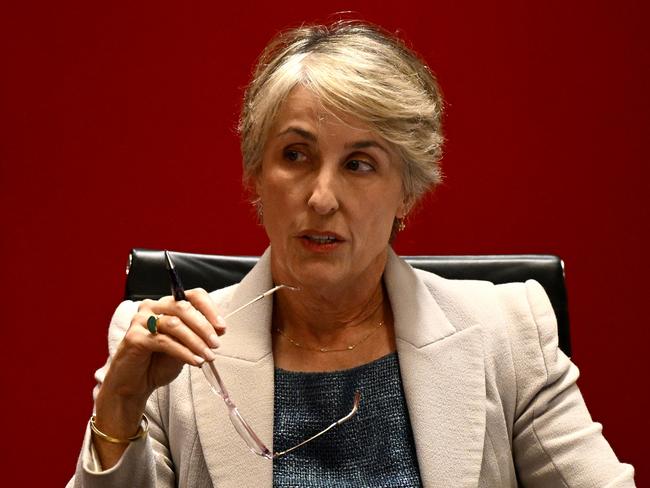 NSW Director of Public Prosecutions Sally Dowling SC takes questions during a NSW Budget Estimates hearing at the Parliament of NSW in Sydney, Wednesday, March 6, 2024. (AAP Image/Dan Himbrechts) NO ARCHIVING