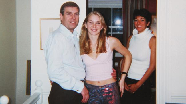 Prince Andrew and Virginia Roberts at Ghislaine Maxwell's townhouse in London 2001. Picture: Florida Southern District Court/Supplied