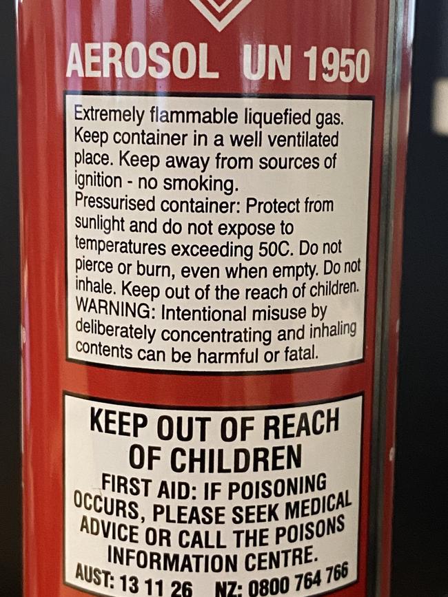 A warning of the kind Port Lincoln dad Adrian Ryan wants to see on BBQ gas bottles.