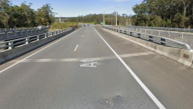 The rider was found on the side of the Pacific Hwy on the Skinners Creek Bridge at Moonee Beach. Picture: Google