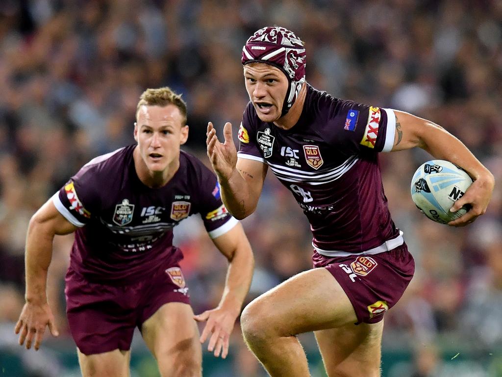 Daly Cherry-Evans (left) says Kalyn Ponga (right) has Origin leadership qualities. Picture: (AAP Image/Darren England) NO ARCHIVING, EDITORIAL