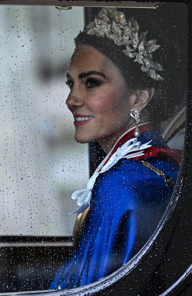 Kate returns back to Buckingham Palace from Westminster Abbey. Picture: Paul ELLIS / AFP