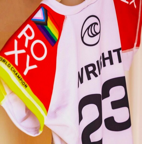 Wright wore the progress pride flag when she won the event.