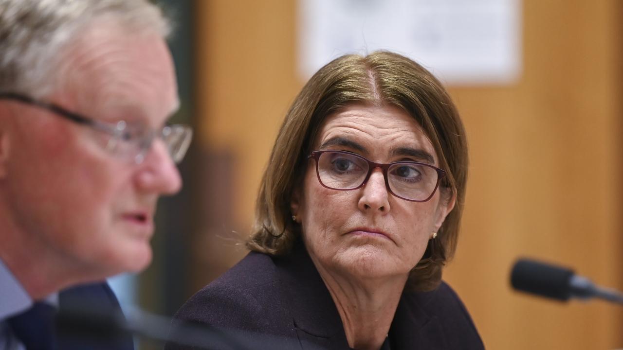 Michele Bullock’s first decision as governor to grant borrowers rates reprieve failed to claw back a broad sell-off on Tuesday morning when the Australian share market plunged to its lowest level in six months following a rout in US Treasuries overnight. Picture: NCA NewsWire / Martin Ollman