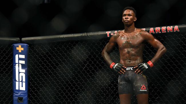 Adesanya defends his belt against undefeated Paulo Costa this Sunday. Picture: AFP