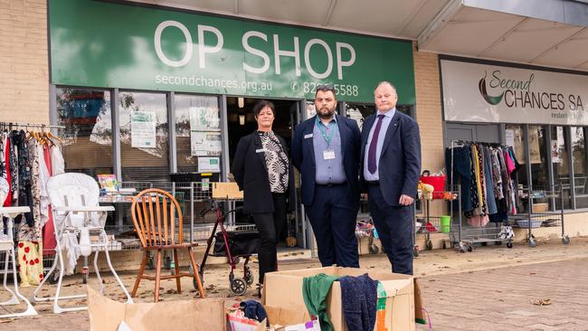 Second Chances operations manager Kim Pienaar, social enterprises manager Sam Narroway and chairman Glenn O’Rourke. Picture: Tim Joy