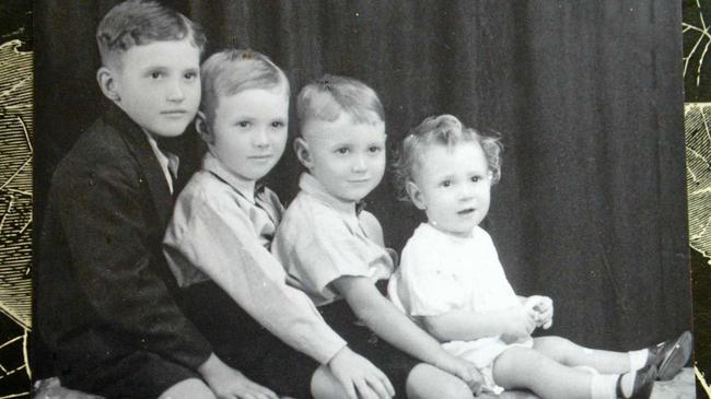 Darrel Palm (second from left) around the time of his shoeshine career in Rockhampton's US army barracks. Picture: Jann Houley