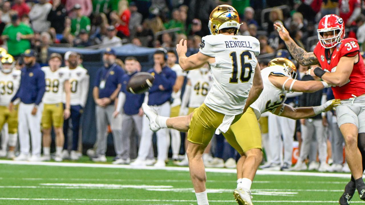 James Rendell gets a kick off during the Sugar Bowl. (Photo by Ken Murray/Icon Sportswire via Getty Images)