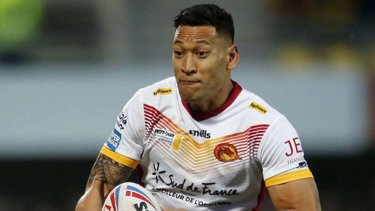 Israel Folau made a successful return to rugby league with Catalans. (Photo by Raymond ROIG / AFP)