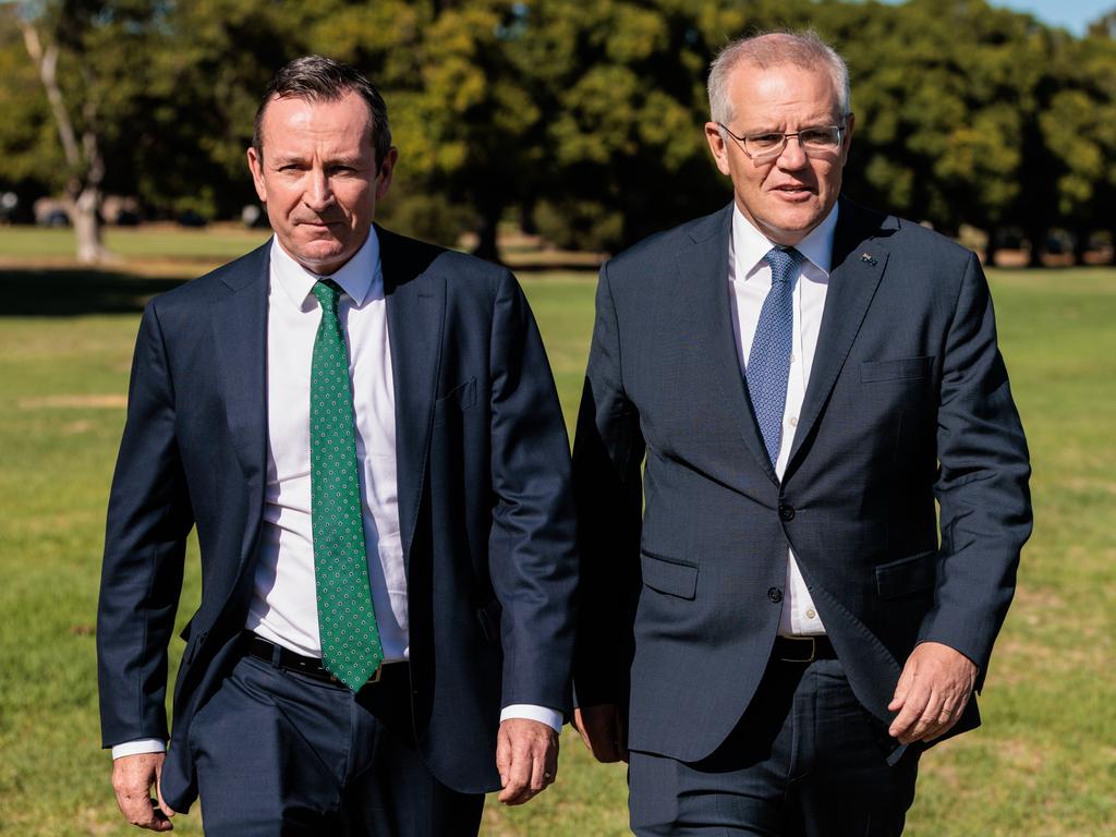 Scott Morrison (R) will have to campaign in states held by popular Labor premiers. Picture: AAP Image/Richard Wainwright