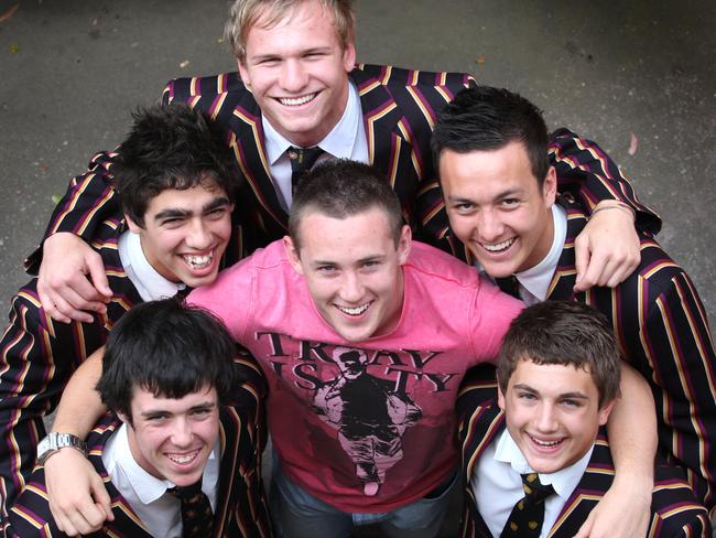 Tom Scully with some of his Haileybury College mates before being drafted.
