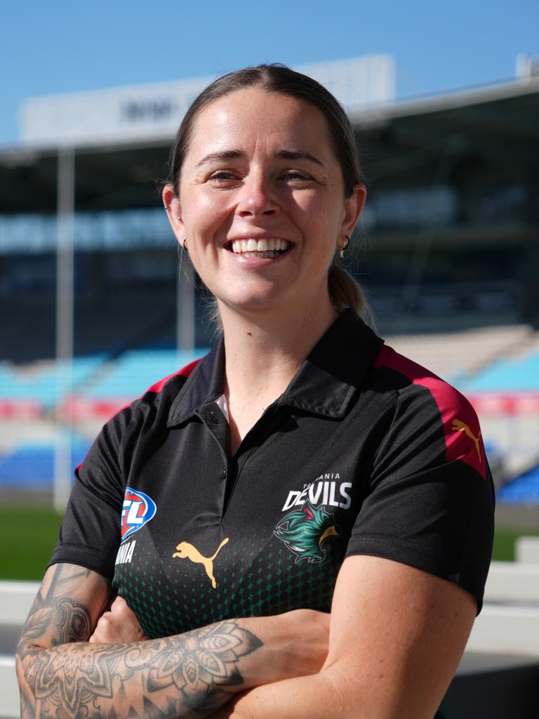 Tasmania Devils Girls Coach Jess Wuetschner. Picture: Jacob Doole