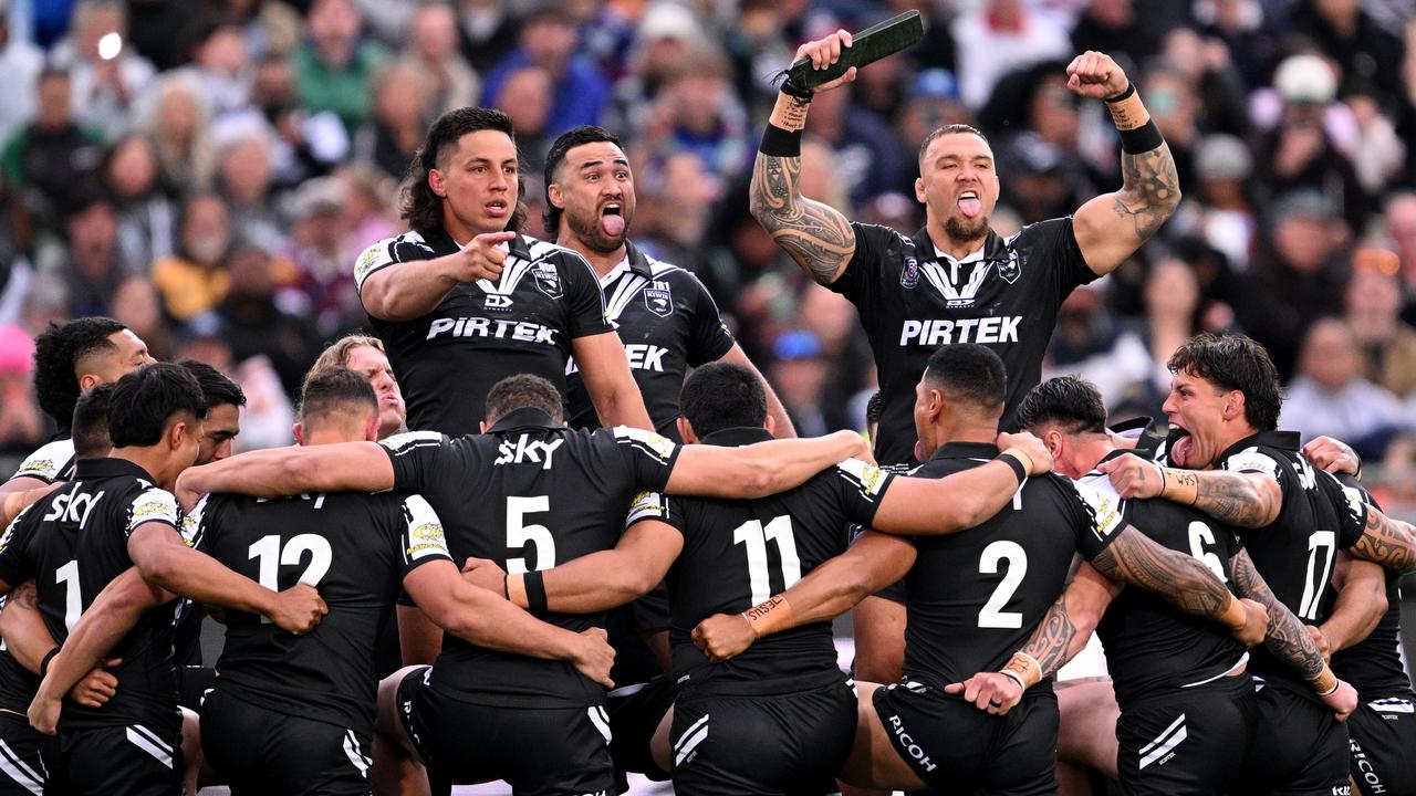 The Kiwis had a spine-tingling haka before the match. Photo by Joe Allison/Getty Images